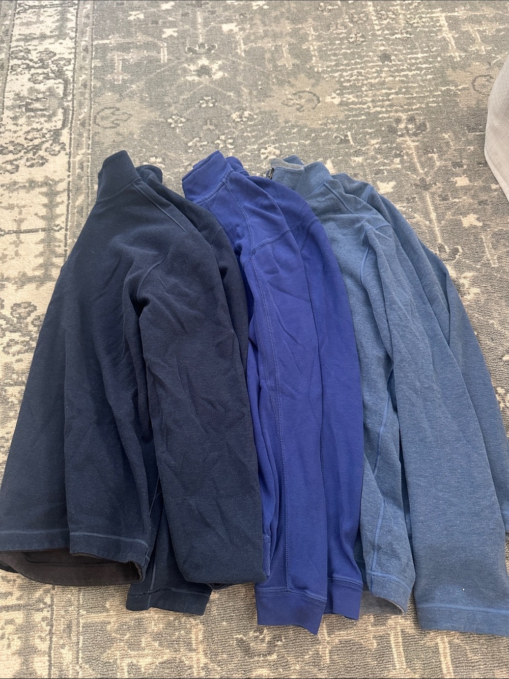 Bundle (3x) of Men’s Blue Tommy Bahama & Johnston & Murphy Quarter-Zips | L